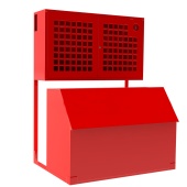 Пожарный стенд закрытый универсальный с сеткой и ящиком для песка 0.5 куба