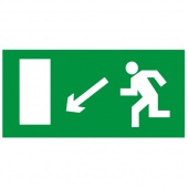 Знак E08 Направление к эвакуационному выходу налево вниз