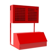 Пожарный стенд закрытый универсальный с сеткой и ящиком для песка 0.3 куба