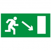 Знак E07 Направление к эвакуационному выходу направо вниз