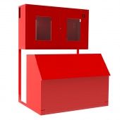 Пожарный стенд закрытый универсальный с окнами и ящиком для песка 0.5 куба