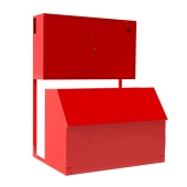 Пожарный стенд закрытый универсальный без окон с ящиком для песка 0.5 куба