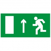 Знак E12 Направление к эвакуационному выходу прямо (левосторонний)