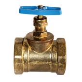 Клапан пожарный латунный прямоточный КПЛП-65 муфта-муфта (15Б3Р)