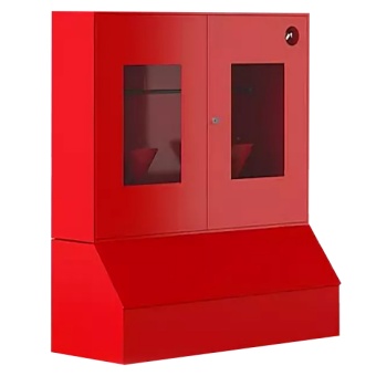 Стенд пожарный закрытый с окнами с ящиком для песка 0,3 куб (1300x1500x500)