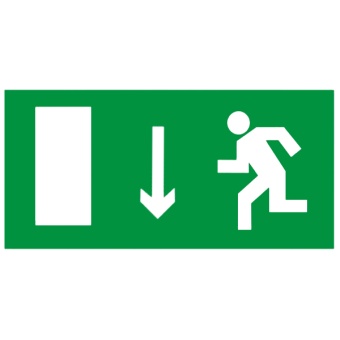Знак E10 Указатель двери эвакуационного выхода (левосторонний)